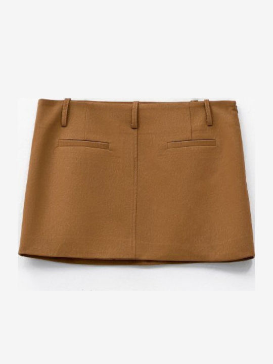 Leder Mini Rock Camel