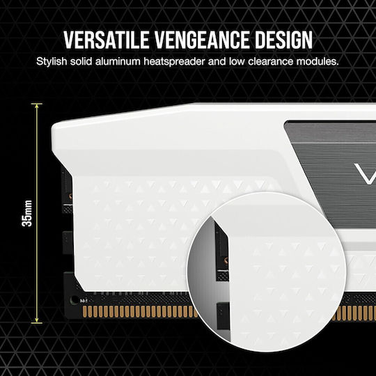 Corsair Vengeance White DDR5 32GB RAM with 2x16GB Modules and Speed 6400 for Desktop