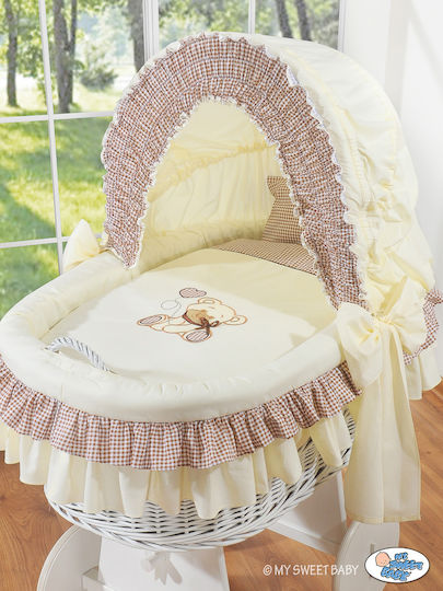 My Sweet Baby Ξύλινη Καλαθούνα με Βάση Λευκή