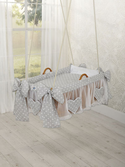 My Sweet Baby Wooden Moses Basket Grey