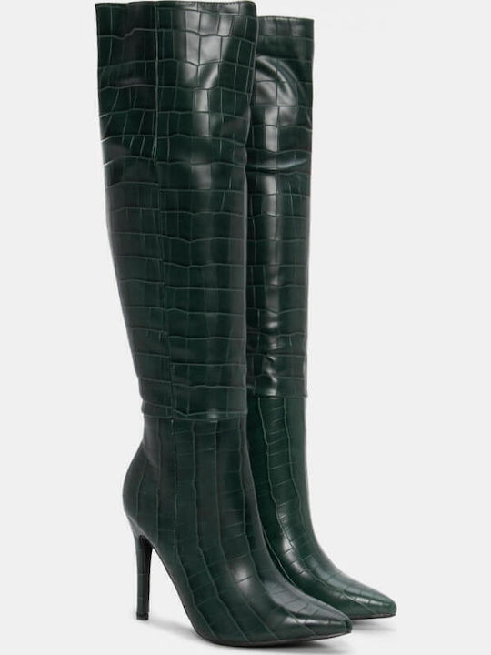 Over the Knee Women's Boots Green