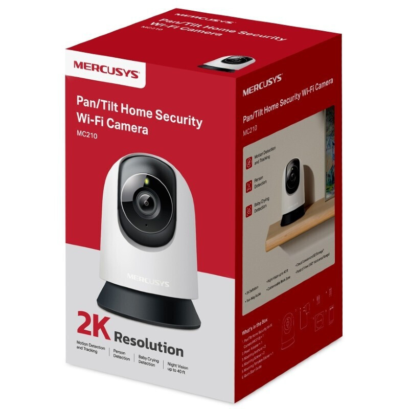 Mercusys IP Κάμερα Παρακολούθησης Wi-Fi Full HD+ 3MP με Αμφίδρομη Επικοινωνία και Φακό 4mm (MC210)