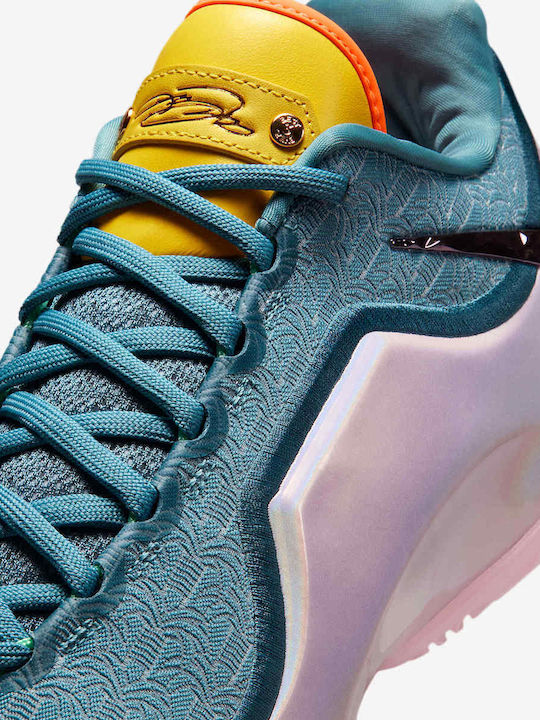 LeBron 23 Low Basketball Shoes Smokey Blue / Lightning / Total Orange / Multicolor