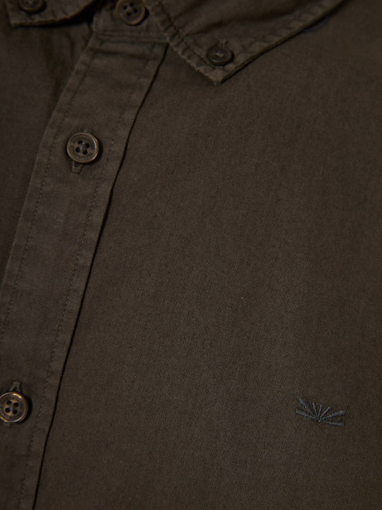 Long-sleeved Cotton Shirt Forest Night