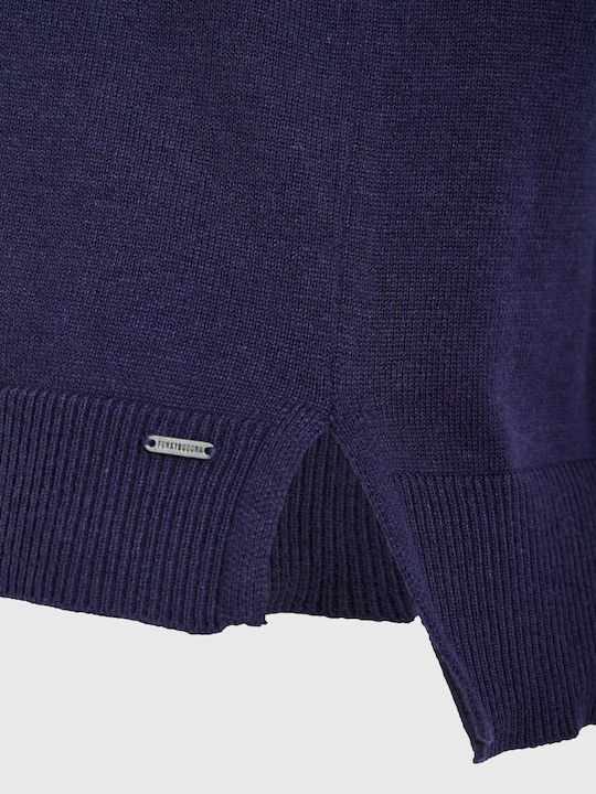 Women's Sweater Cotton Turtleneck Blue