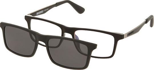 Solano Cl 90200b Black Plastic Eyeglass Frame Polarized Clip-On Boys 50 Mm