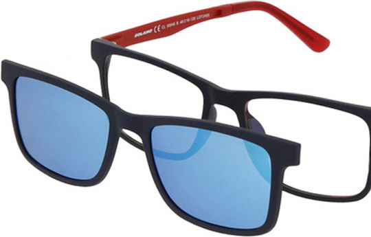 Solano Cl 50046b Boys' Eyeglass Frame Polarized Clip-on Plastic Blue 48 Mm