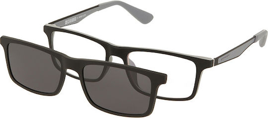 Solano Cl 90200e Rame de ochelari cu prescripție din plastic negru cu prindere polarizată pentru băieți 50 mm