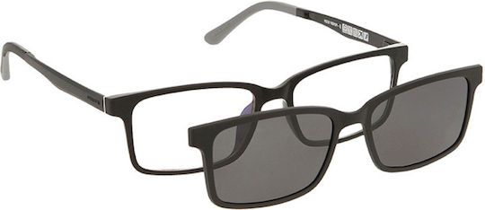 Solano Cl 90194c Men's Prescription Eyeglass Frame Polarized Clip-On Plastic Gray 52 Mm