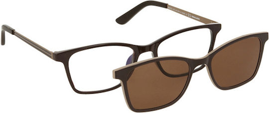 Solano Cl 50044a Women's Prescription Eyeglass Frames Polarized Clip-On Plastic Brown 49 Mm
