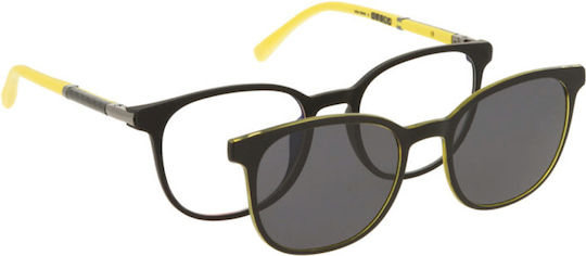 Solano Cl 50033e Prescription Eyeglass Frames Polarized Clip-On Boys Plastic Black 49 mm