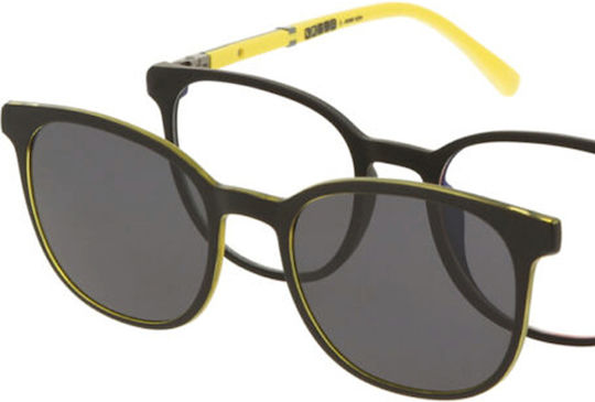 Solano Cl 50033e Prescription Eyeglass Frames Polarized Clip-On Boys Plastic Black 49 mm