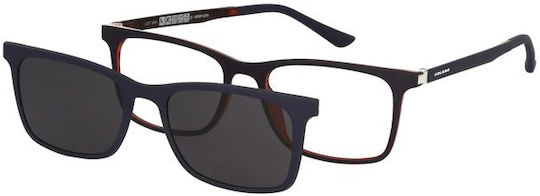 Solano Cl 90124d Herren Brillengestelle Polarisiert Clip-On Kunststoff Blau 52 Mm