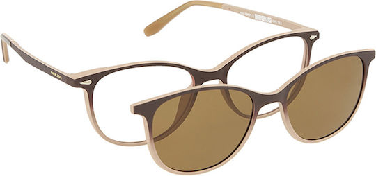 Solano Cl 90184a Ochelari de Vedere Femei Cu Polarizare Prindere Din Plastic Maro 51 Mm