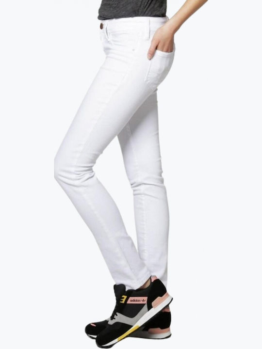 Blugi de damă cu croială skinny Alb
