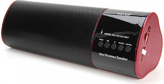 WSTER Ηχείο Bluetooth 3W με Ραδιόφωνο και Διάρκεια Μπαταρίας έως 5 ώρες Μαύρο WS-2519BT