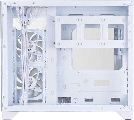 1STPLAYER MV6-TP Gaming Mini Tower Κουτί Υπολογιστή με Πλαϊνό Παράθυρο και ARGB Φωτισμό Λευκό