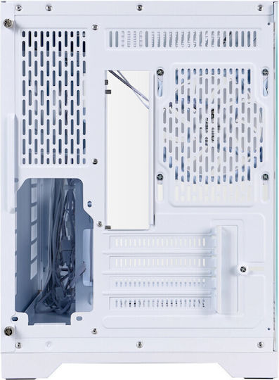 1STPLAYER MV6-TP Gaming Mini Tower Κουτί Υπολογιστή με Πλαϊνό Παράθυρο και ARGB Φωτισμό Λευκό