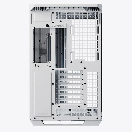 V1 Midi Tower Computer Case Wood White