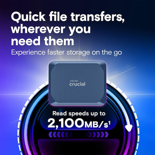 Crucial X10 USB 3.2 Външен SSD 1TB 2.5" Син