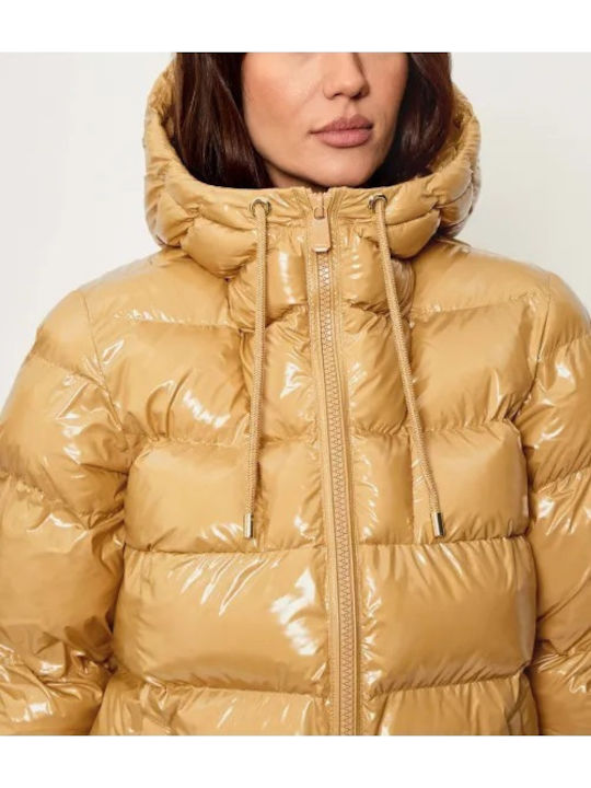 Eleodoro Caban Women's Short Lifestyle Jacket for Winter Caramelo