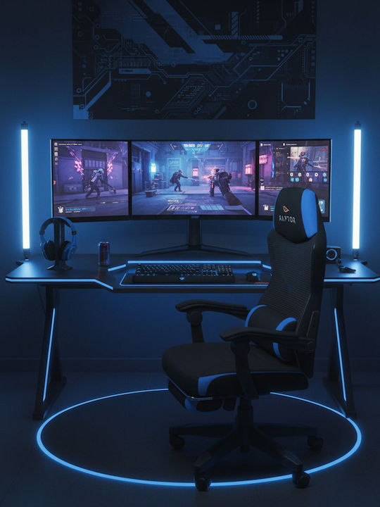 Raptor Venom Καρέκλα Gaming Δερματίνης με Υποπόδιο Μπλε