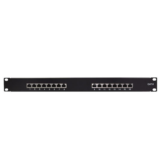 LogiLink Patch Panel für Rack 1U 19" 16 Ports Schwarz