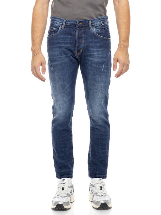 Cover Men's Jeans Pants Cropped Elastic with Slim Application Blue