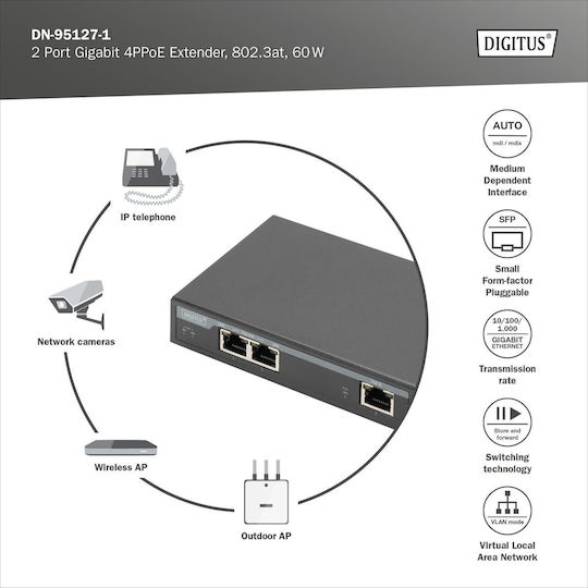 Digitus DN-95127-1 PoE+ Wiederholer