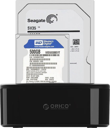 Orico 6218us3 Докинг станция за 2.5"/3.5" HDD SSD твърди дискове до 8TB USB 3.0 Type B черна