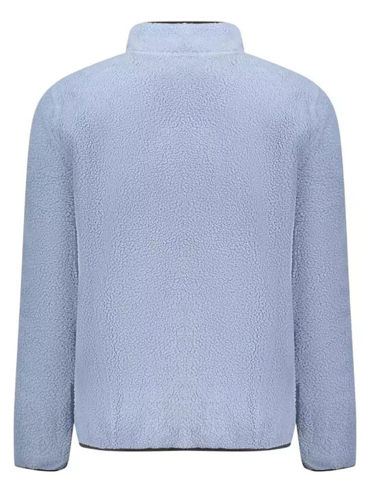 Men's Fleece Cardigan Grey Light Blue