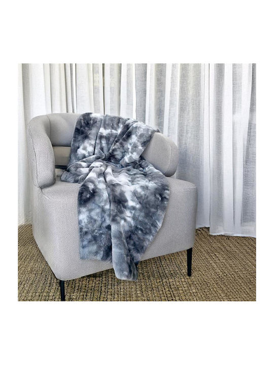 Aslanis Home Rabbit Fur Ριχτάρι Πολυθρόνας Γούνινο 130x170εκ. Γκρί