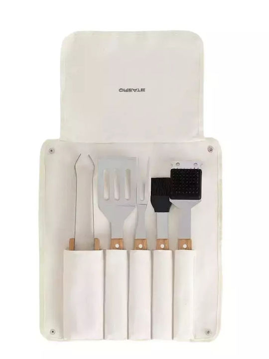 Create Grill Utensil Set 5 Pieces Wood