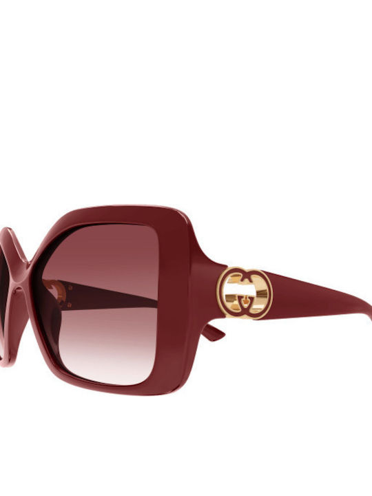 Gucci Γυναικεία Γυαλιά Ηλίου με Μπορντό Κοκκάλινο Σκελετό και Μπορντό Ντεγκραντέ Φακό GG2015S 002