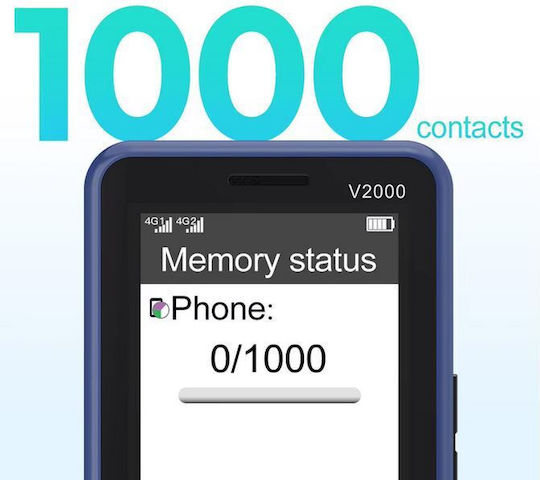 Uniwa V2000 Dual SIM Mobile with Large Buttons Black