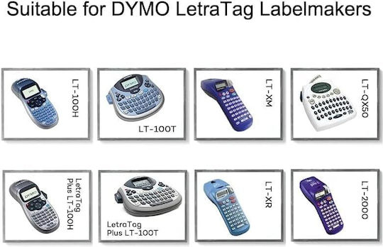 Letratag Bandă Pentru Etichetări Albă Culoare Full Face Serie Compatibilă Dymo LetraTag/LT Casio XR(EZ-Label)