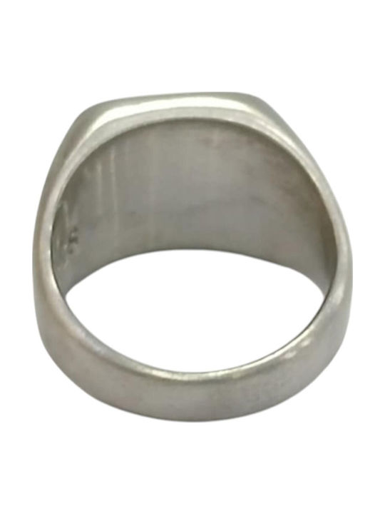 Kalliopi Silver Ring with Zircon made of Steel