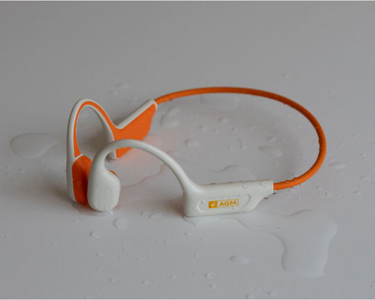 AGM Motion Buds 1 Bluetooth Handsfree Ακουστικά με Αντοχή στον Ιδρώτα Πορτοκαλί