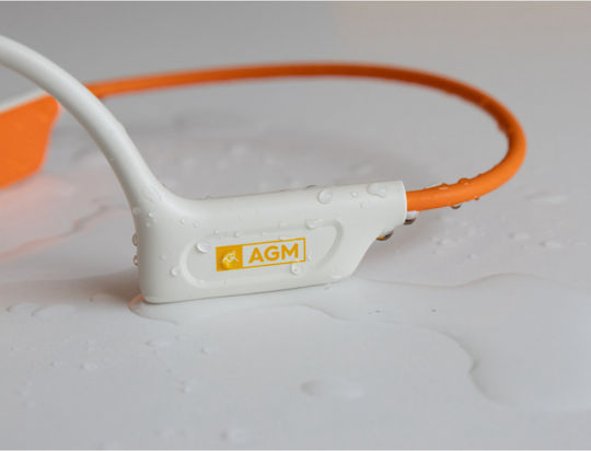 AGM Motion Buds 1 Bluetooth Handsfree Ακουστικά με Αντοχή στον Ιδρώτα Πορτοκαλί