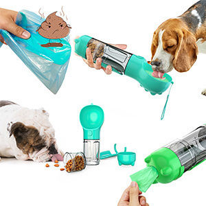 Verk Group Flasche Futter & Wasser für Hund & Katze in Grün Farbe