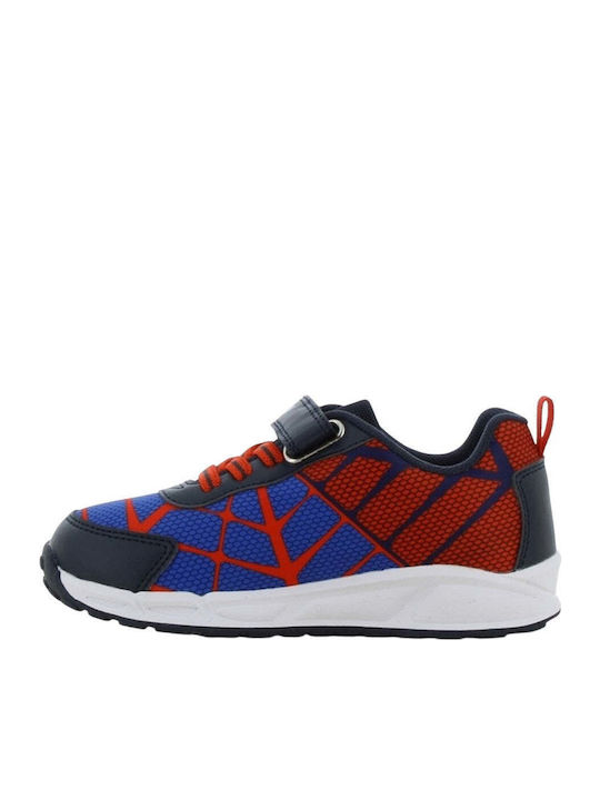 Παιδικά Sneakers Ανατομικά με Σκρατς & Φωτάκια Μπλε