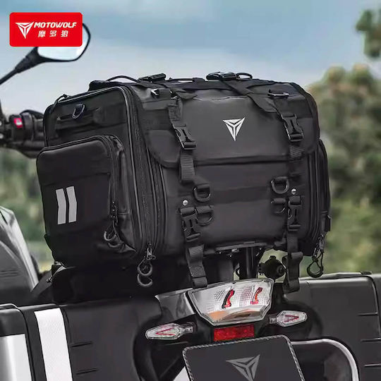 Motowolf Coadă sac Geantă moale pentru motocicletă Impermeabil 45lt în culoarea Negru