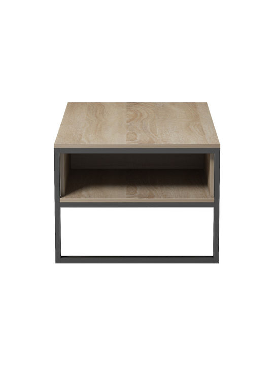 Rectangular Central Coffee Table Bendon Made of Solid Wood Sonoma-Black Shade W100xD60xH44.5cm