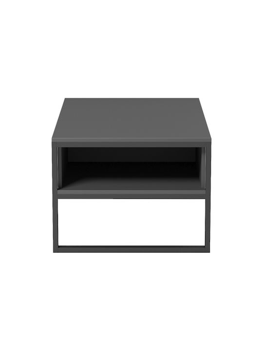 Rectangular Central Coffee Table Bendon made of Solid Wood Anthracite-Black Colour M100xL60xH44.5cm