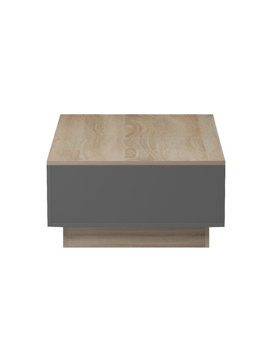 Rectangular Central Coffee Table Winey Made of Solid Wood Sonoma-Anthracite W90xD60xH31.5cm