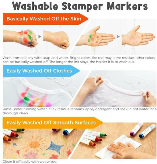 Ohuhu Washable Drawing Markers Double Tip Set 12pcs