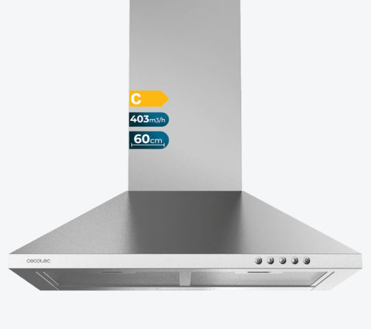Cecotec Bolero Flux PM Απορροφητήρας Καμινάδα 60cm Γκρι
