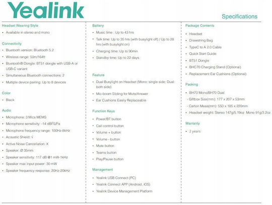 Yealink VOIP Headset (2024791)