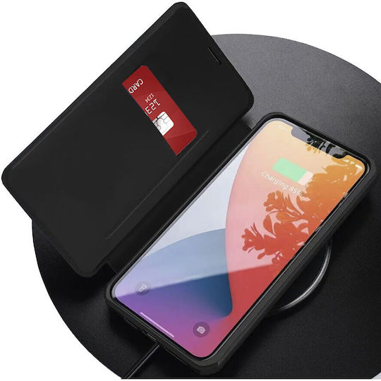 Techsuit Magskin Buchen Sie Silikon / Synthetisches Leder Schwarz (Samsung Galaxy A07 4G - Techsuit)