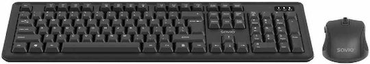 Savio KB-03 Безжично Комплект клавиатура и мишка Английски US Сив